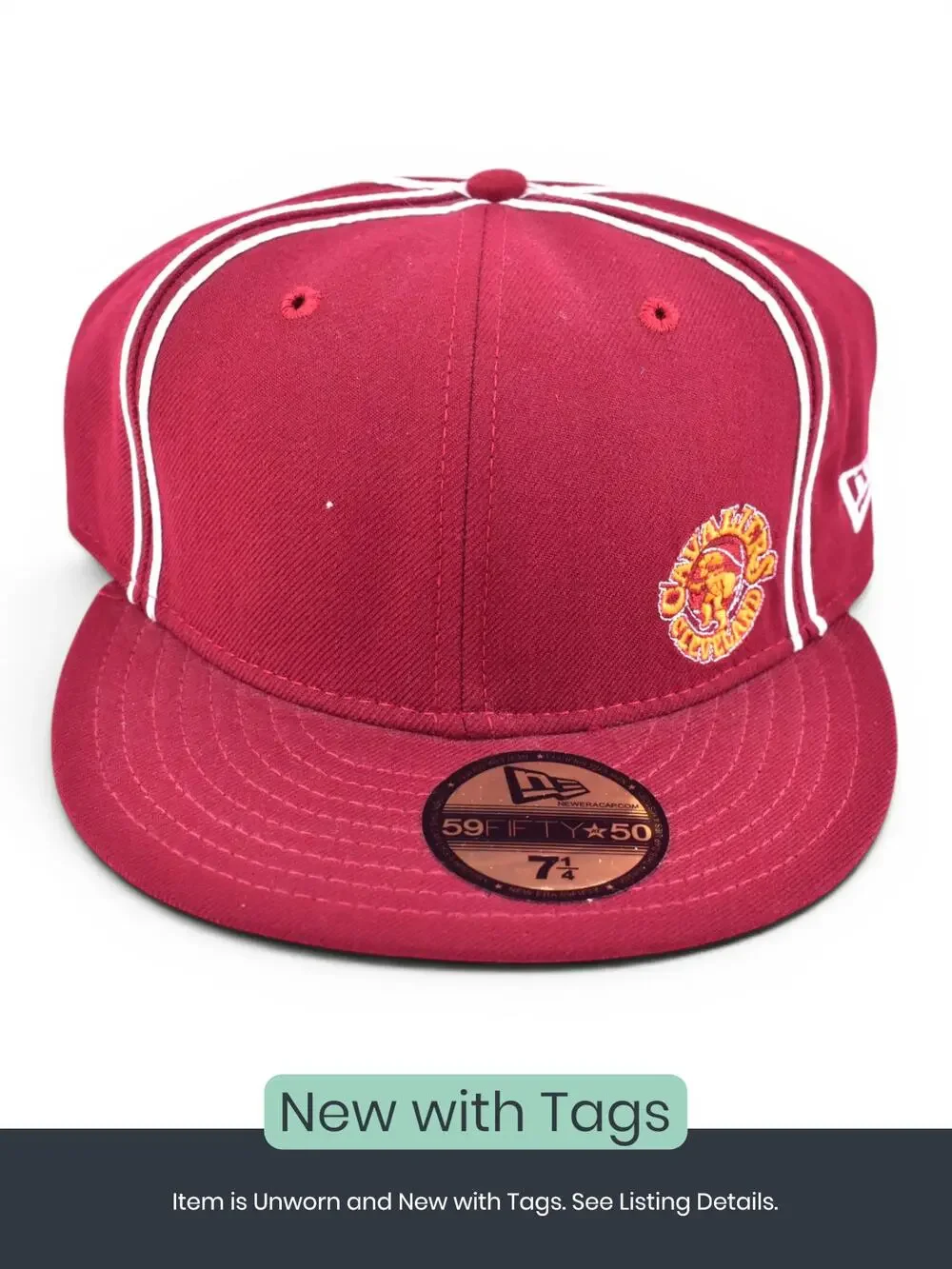 New Era Cleveland Cavaliers Maroon Fitted Cap, Size 7 1/4